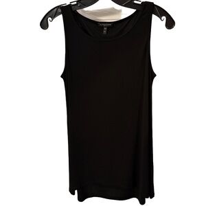 Eileen Fisher Stretch Silk Jersey Scoop Neck Top Black Size SP Luxury Minimalist
